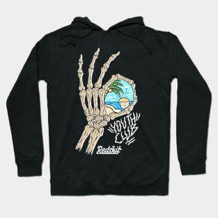 Redshit Skeleton Beach Illustration Hoodie